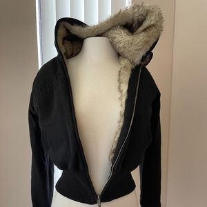 Brooklyn Girl  lined faux fur jacket size Large will fit xxs/xs junior